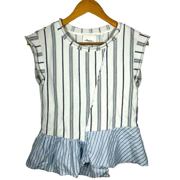 3.1 Phillip Lim Striped Peplum Top Size XS - Picture 1 of 8